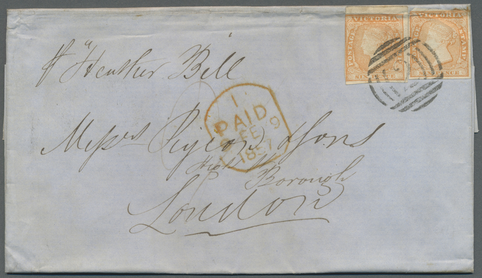 Br Victoria: 1855/1857, Two Folded Entires And A Small Cover Each Bearing Two Woodblocks 6d Dull Orange Incl. One Entire - Covers & Documents