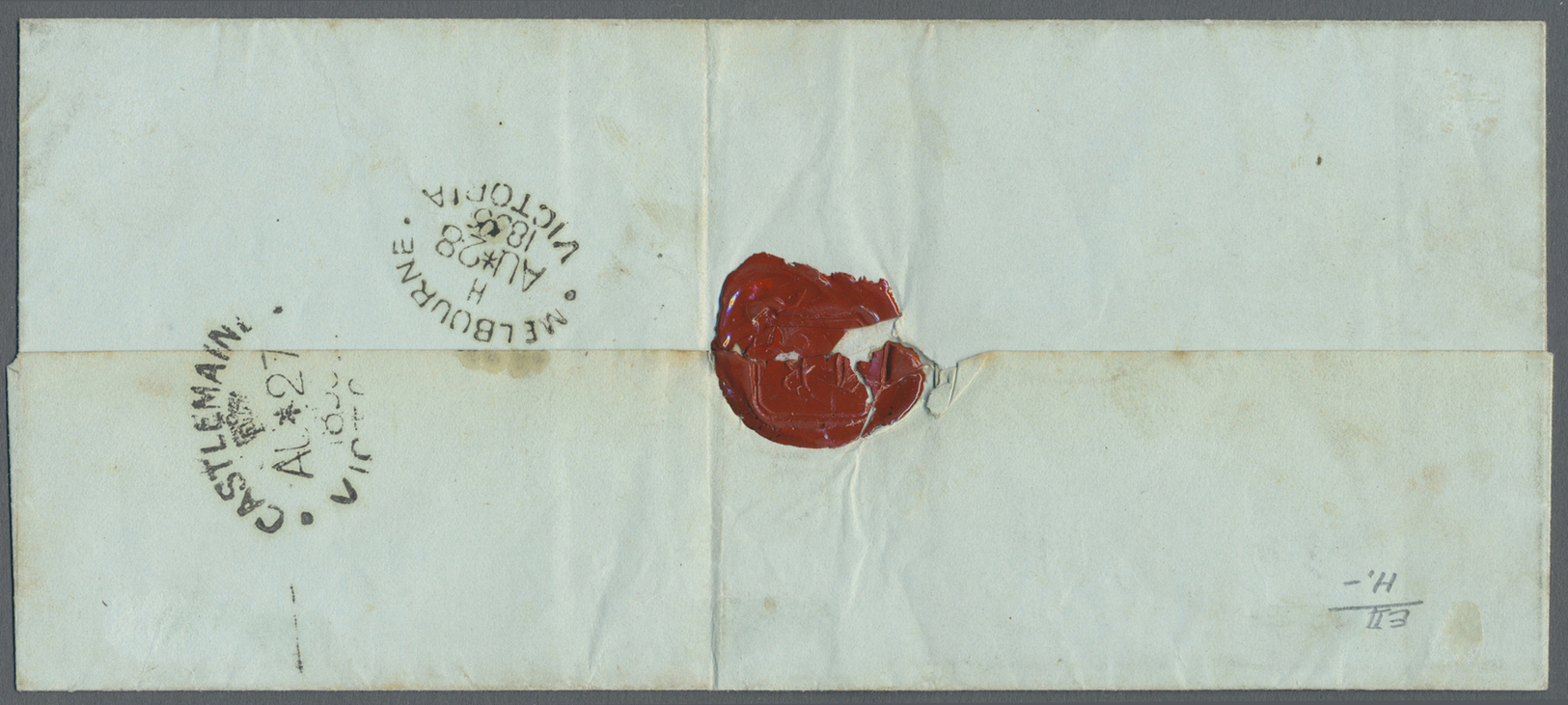 Br Victoria: 1855 (27.8.), Folded Entire Bearing Half-Length 3d. Deep Blue And 2d. Pinky Red (both Partly Cut Into Margi - Storia Postale