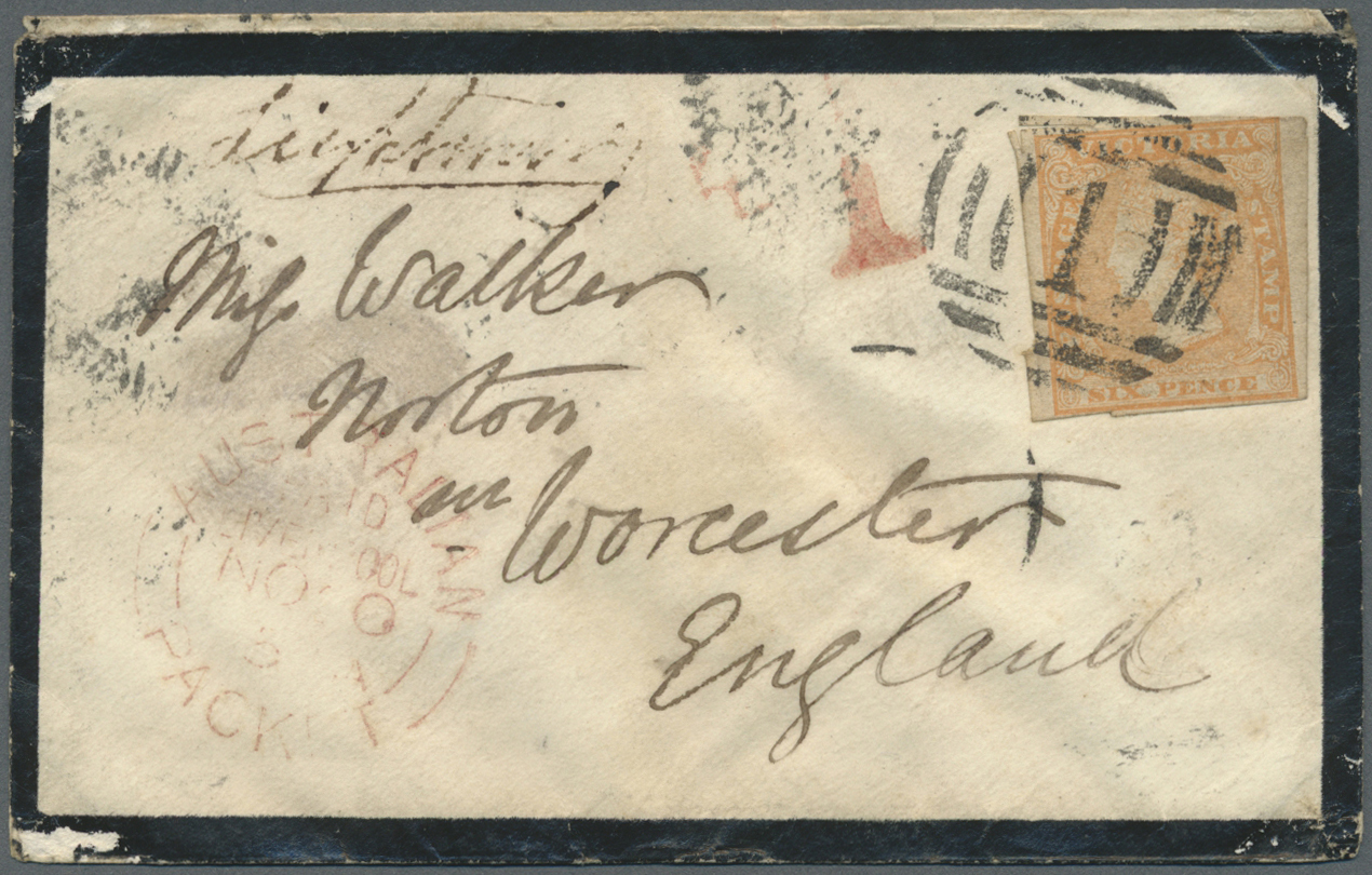 Br Victoria: 1855/1856, Four Covers And One Folded Entire Each Bearing Woodblocks 6d Dull Orange (mixed Cuttings) All Ad - Covers & Documents