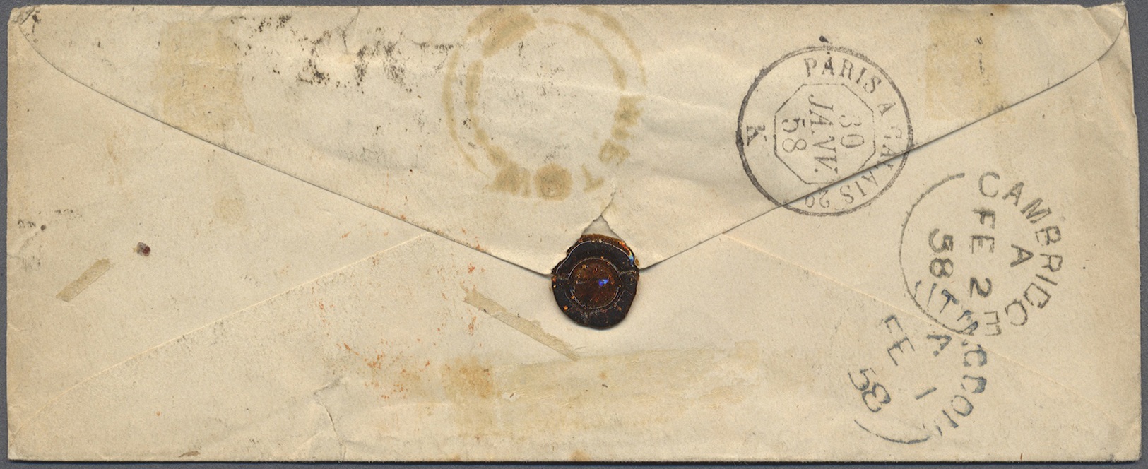 Br Italien - Altitalienische Staaten: Toscana: 1858. Envelope Addressed To England Bearing Tuscany Yvert 7, 6g Bl - Toscane