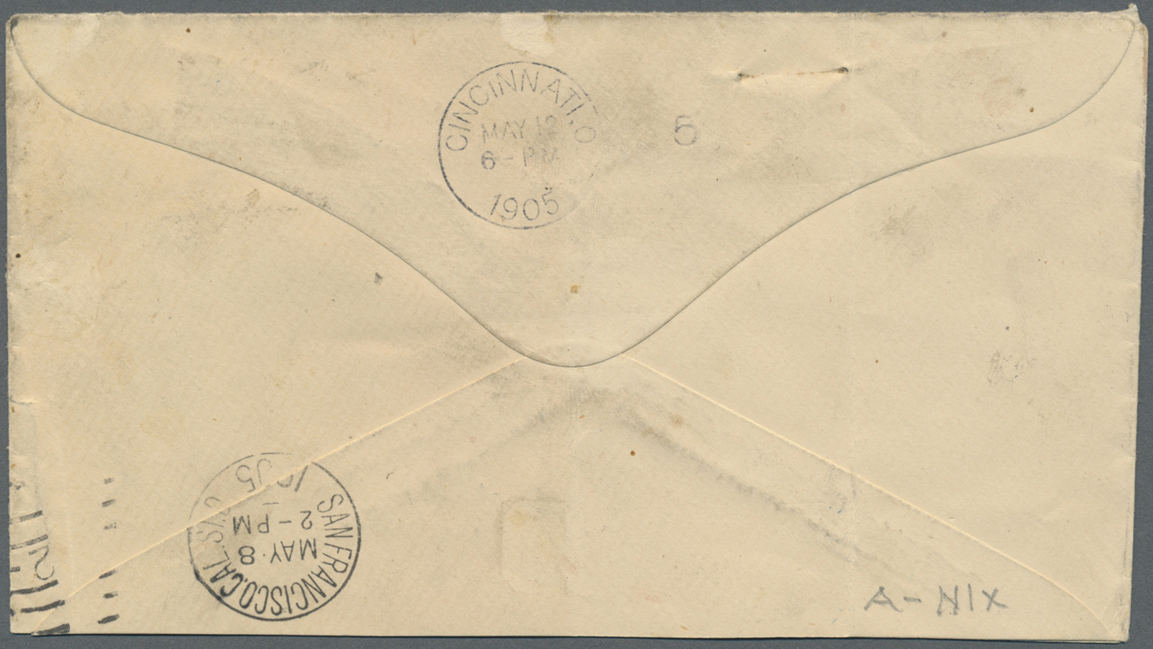 Br Victoria: 1905. Envelope Addressed (bend) To The United States Bearing Victoria SG 385, 1d Rose (2) Tied By Melbourne - Covers & Documents