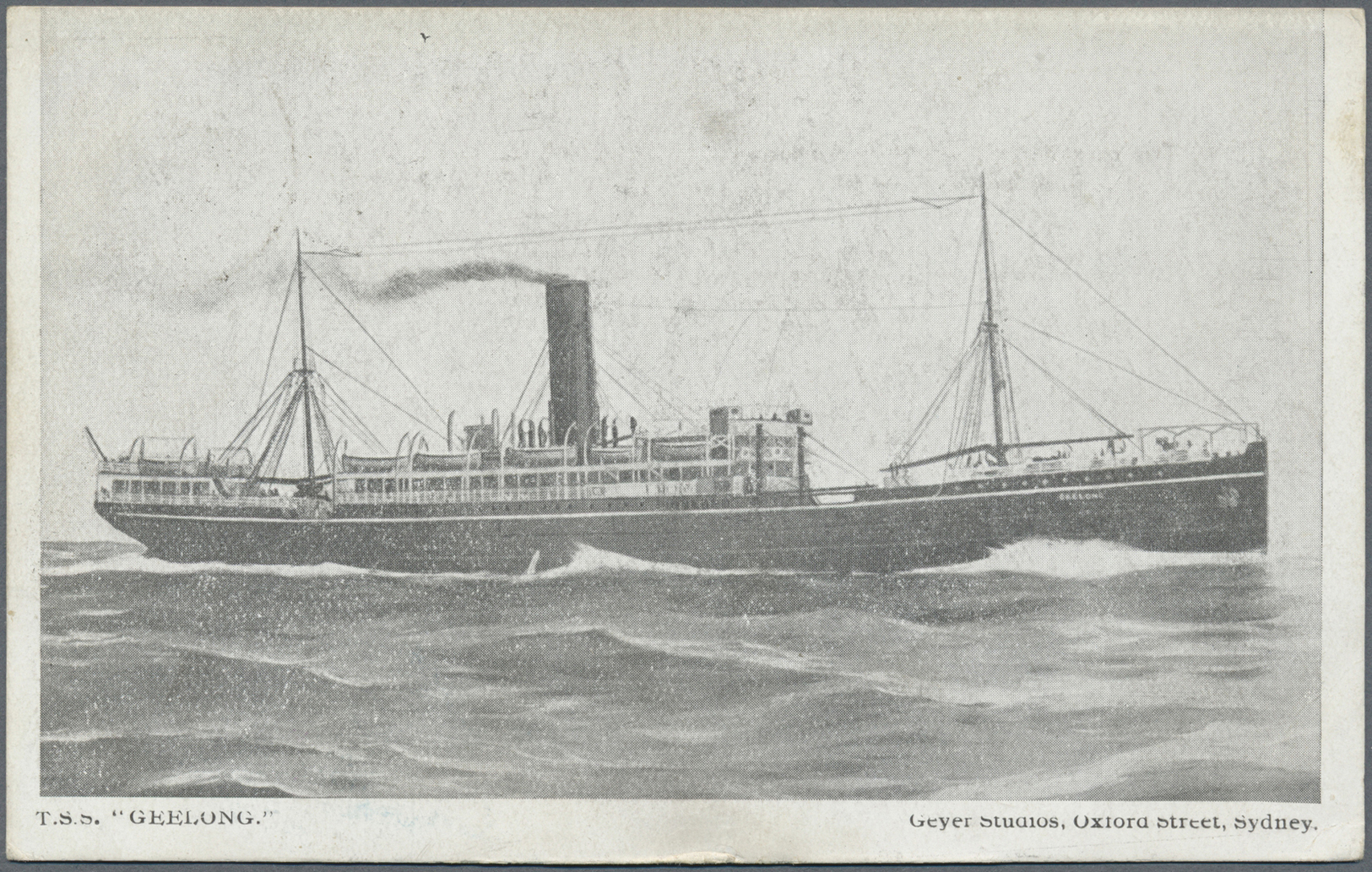 Br Australien: 1915. Stampless Picture Post Card Of 'The T.S.S. "Geelong"’ Written From The 'Hotel Victoria, Cairo' Addr - Other & Unclassified