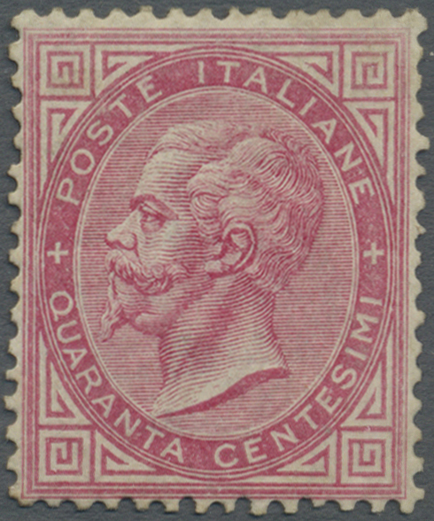 * Italien: 1863, 40c. Rose Carmine, Mint Regummed, Fine And Fresh, Michel Catalogue Value 4.500,- Euro - Marcophilia