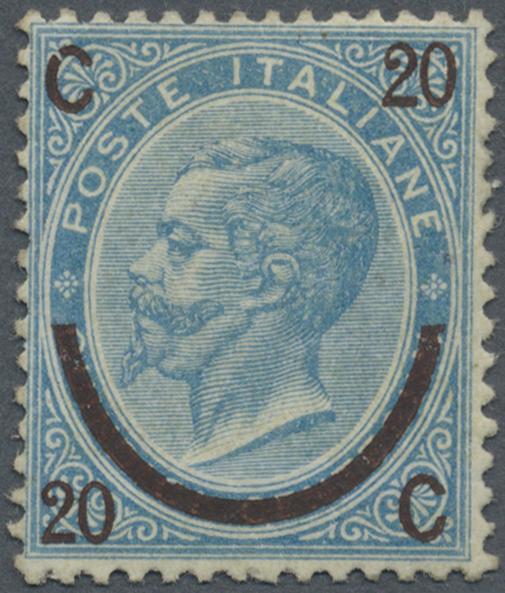 * Italien: 1865, 10c. On 15cmi. Blue, Type I, Fresh Colour, Well Perforated, Mint O.g., Several Signatures, E.g. - Marcophilia