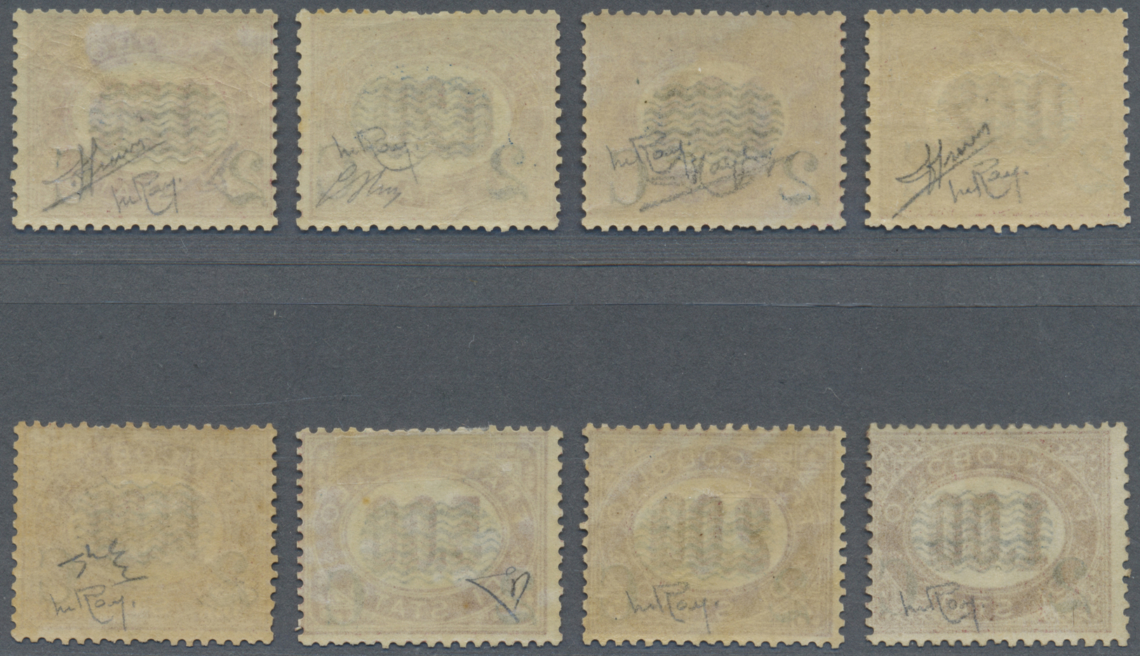* Italien: 1878, Newspaper Stamps, Revaluation Overprints On Officials, Complete Set Of Eight Values, Mint O.g., - Marcophilia