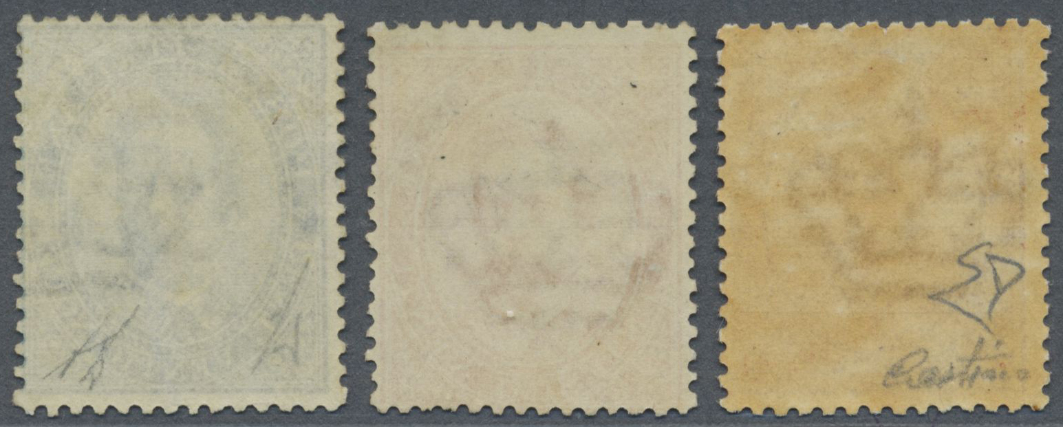 * Italien: 1878, Umberto I. Issue Three Values 10c., 20c. And 25c. Blue, All Mint Hinged, Fine And Fresh, Two Ex - Marcophilie