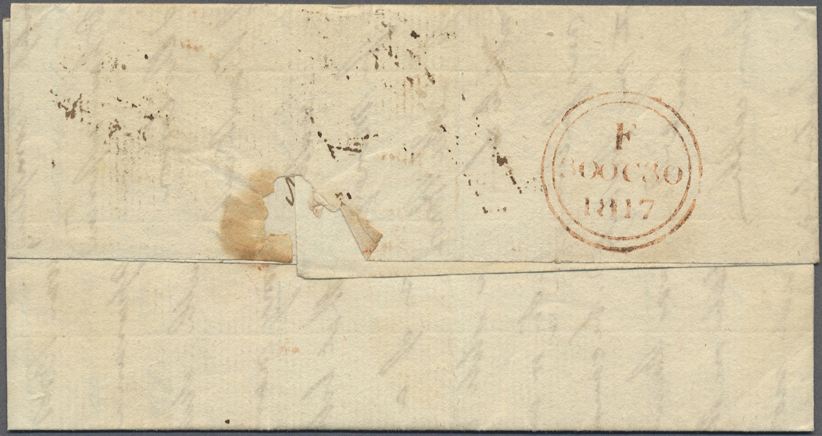 Br Barbados: 1817. Stampless Envelope Addressed To London Written From Barbados Dated ‘Sept 13th 1817' With Framed 'Ship - Barbados (1966-...)