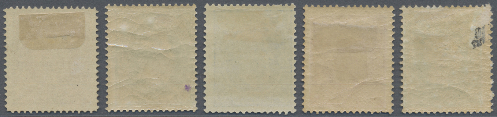 * Belgisch-Kongo: 1886, 5 C Green To 5 Fr Violet Complete Unused (50 C With Gum Crease), Cat.val. 1.480.- - Other & Unclassified