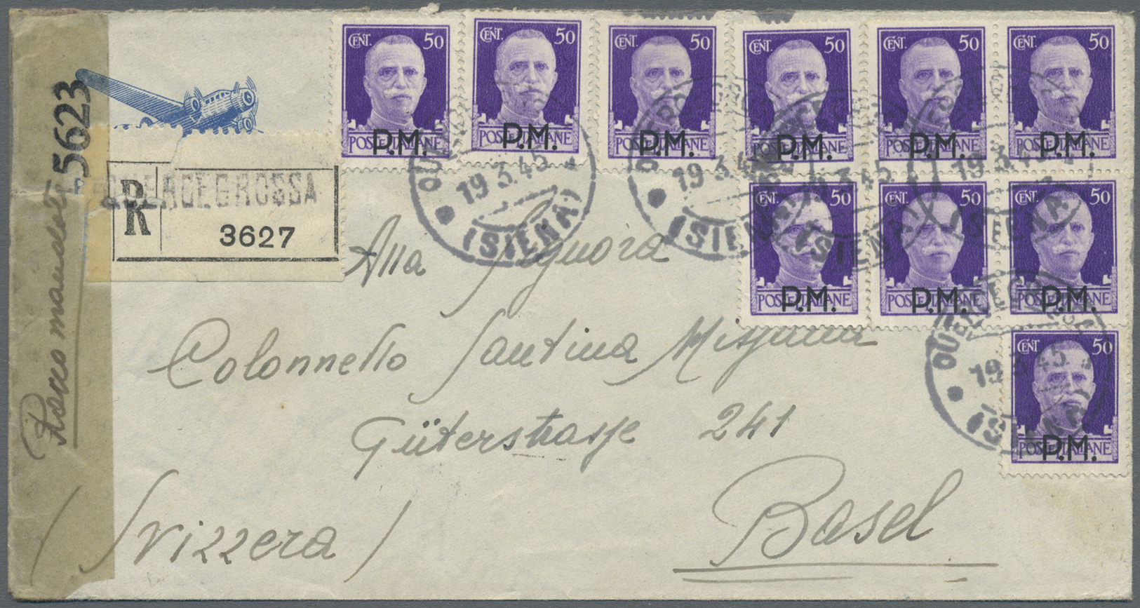 Br Italien - Militärpostmarken: Feldpost: 1945 (19.3.), König Viktor Emanuel III. 50 C. Violett Mit Aufdruck 'P.M - Military Mail (PM)