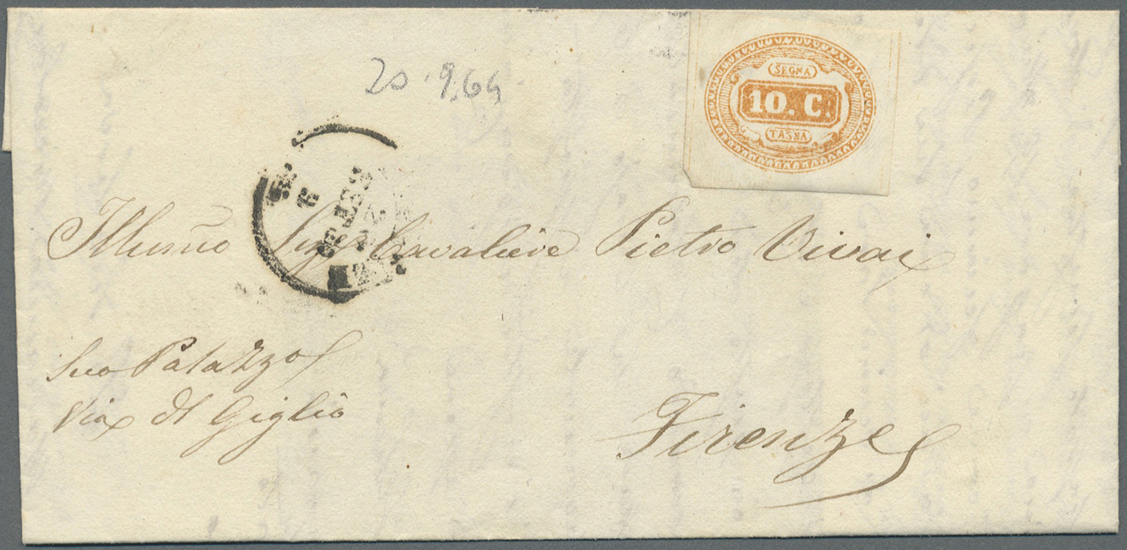 Br Italien - Portomarken: 1863/1868 Five Letters With Non Canceled Porto Stamps (clearly Visible Different Colour - Taxe