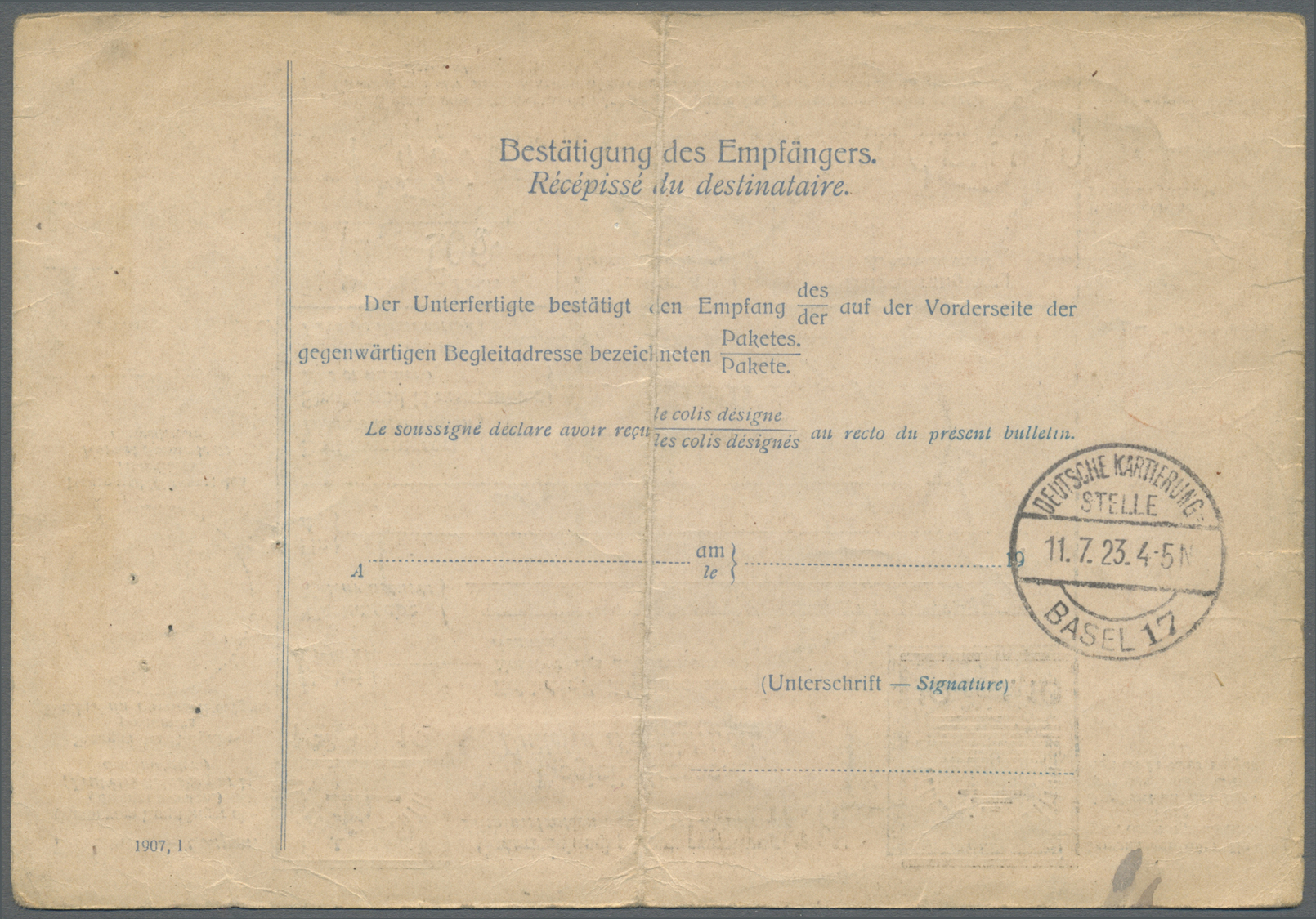 GA Italienische Besetzung 1918/23 - Julisch-Venetien: 1923, Ganzsachen-Paketkarte 10 Heller Mit Aufdruck "VENEZIA - Venezia Giulia