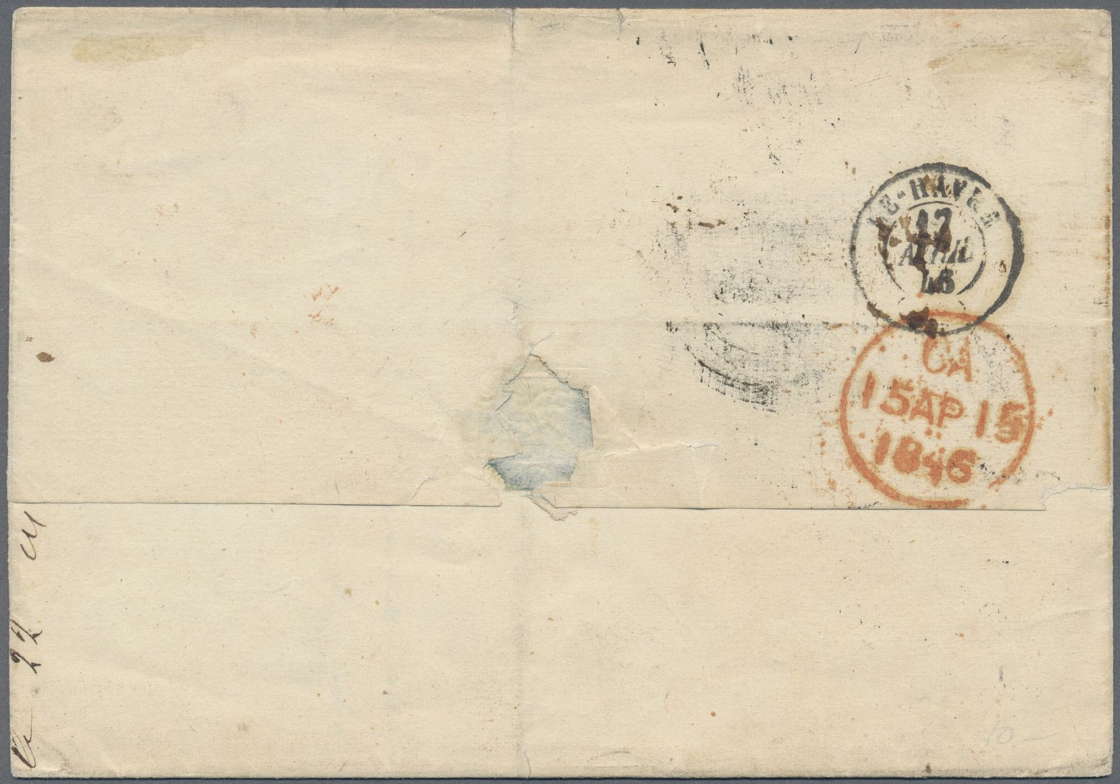 Br Brasilien: 1845. Stampless Envelope Addressed To France Cancelled By British Post Office Rio De Janeiro ‘Feb 2nd 1845 - Other & Unclassified