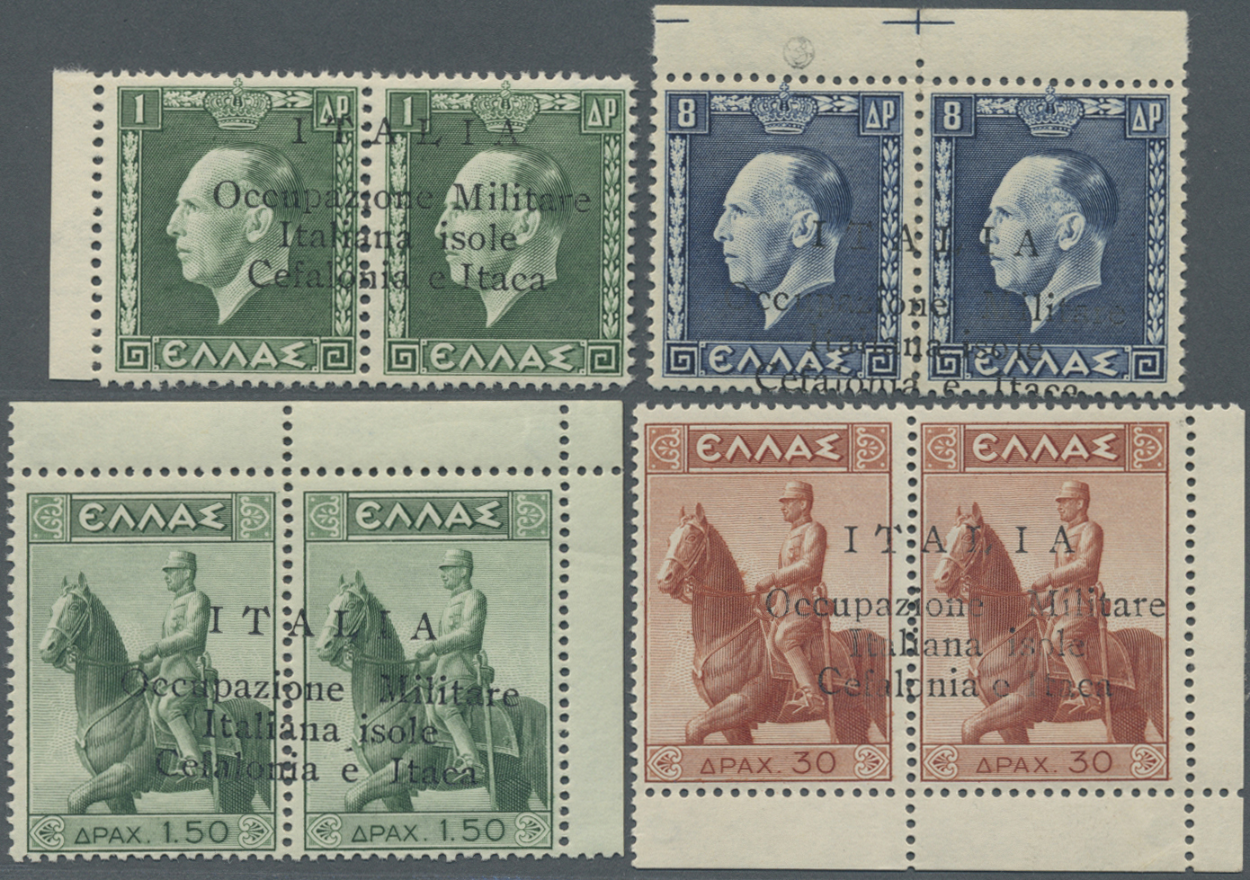 */** Italienische Besetzung 1941/43 - Griechenland: 1941. George II And Constantine Stamps Of Greece, Overprinted " - Cefalonia & Itaca
