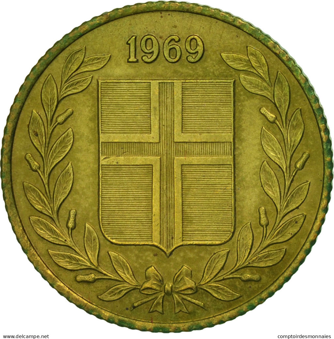 Monnaie, Iceland, 50 Aurar, 1969, TTB, Nickel-brass, KM:17 - Iceland