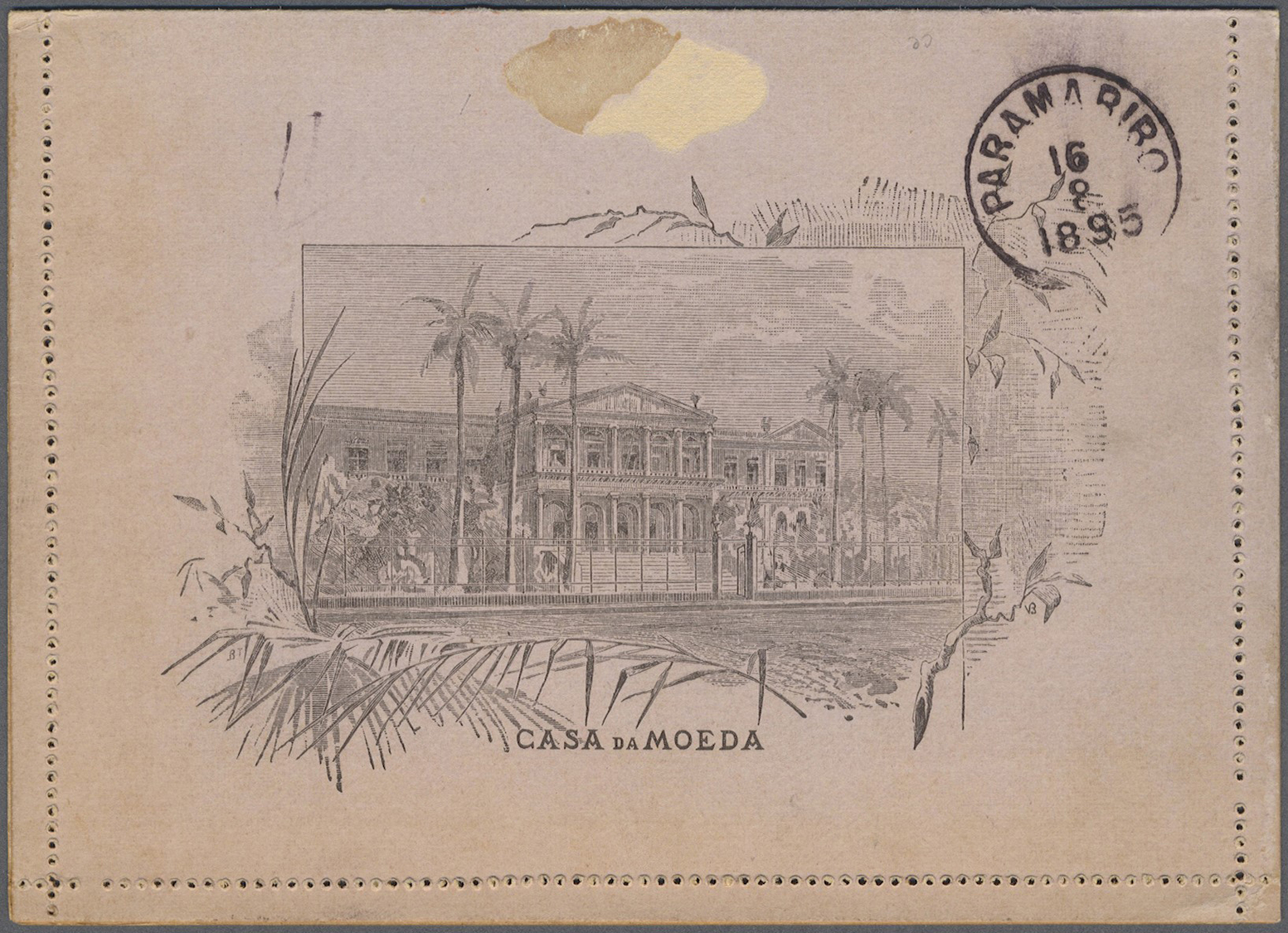 GA Brasilien - Ganzsachen: 1895. Registered Brazil Postal Stationery Letter Card 200r Scarlet Upgraded With Yvert 83, 20 - Entiers Postaux