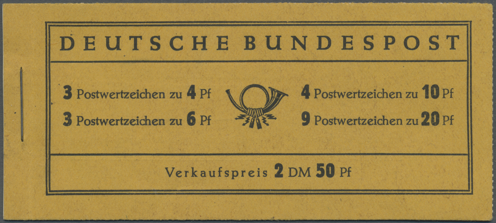 ** Bundesrepublik - Markenheftchen: 1951, 2,50 DM Posthorn-Markenheftchen, Postfrisch, Mi. 900€. - Altri & Non Classificati