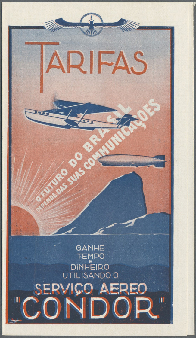 Br Brasilien - Zeppelinpost: 1931, 2. Südamerika-Fahrt, Brasilianische Post Der Rückfahrt Mit Werbezettel Und Illustrier - Airmail