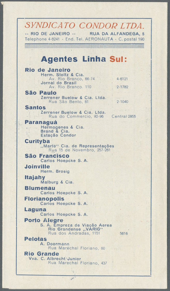 Br Brasilien - Zeppelinpost: 1931, 2. Südamerika-Fahrt, Brasilianische Post Der Rückfahrt Mit Werbezettel Und Illustrier - Airmail