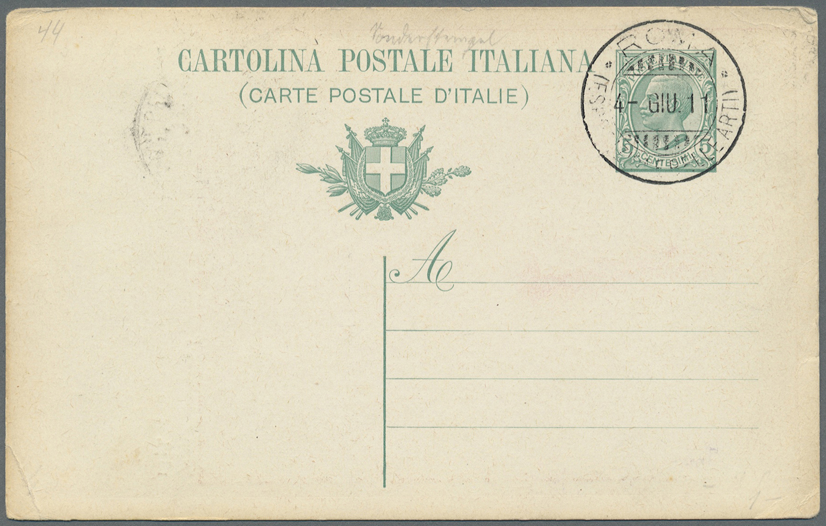 GA Italien - Ganzsachen: 1911, 9 used/canceled all different stationery cards "50 aniversary Italian kingdom" 5 c