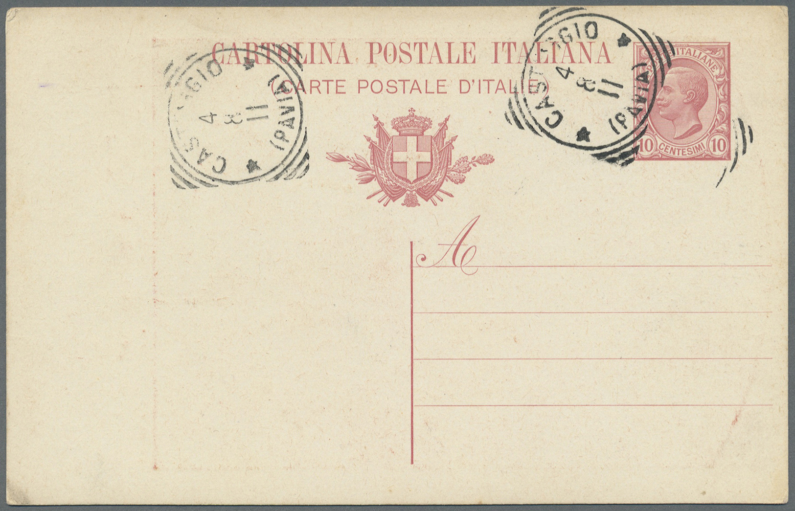 GA Italien - Ganzsachen: 1911, 9 used/canceled all different stationery cards "50 aniversary Italian kingdom" 5 c