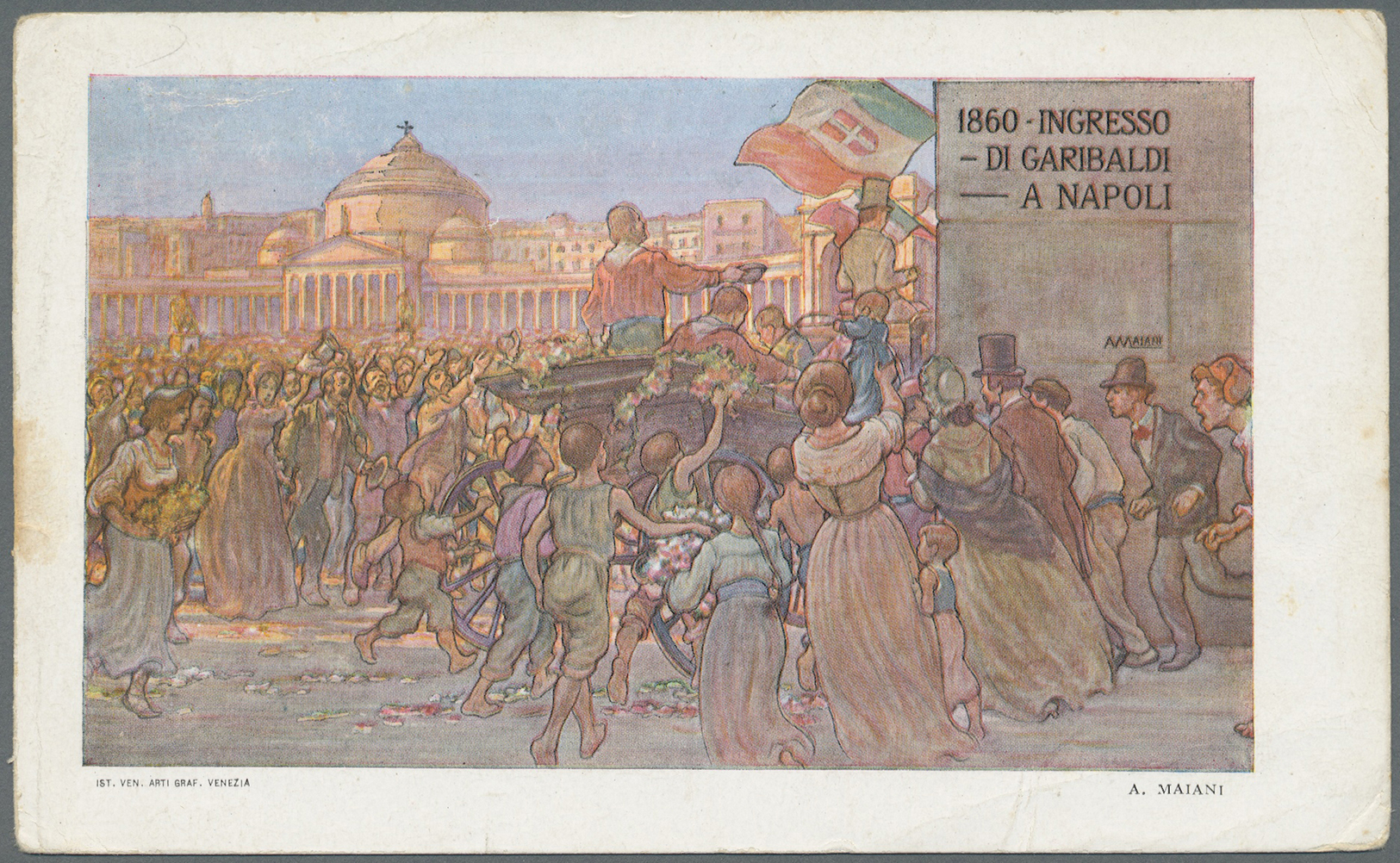 GA Italien - Ganzsachen: 1911, 9 used/canceled all different stationery cards "50 aniversary Italian kingdom" 5 c