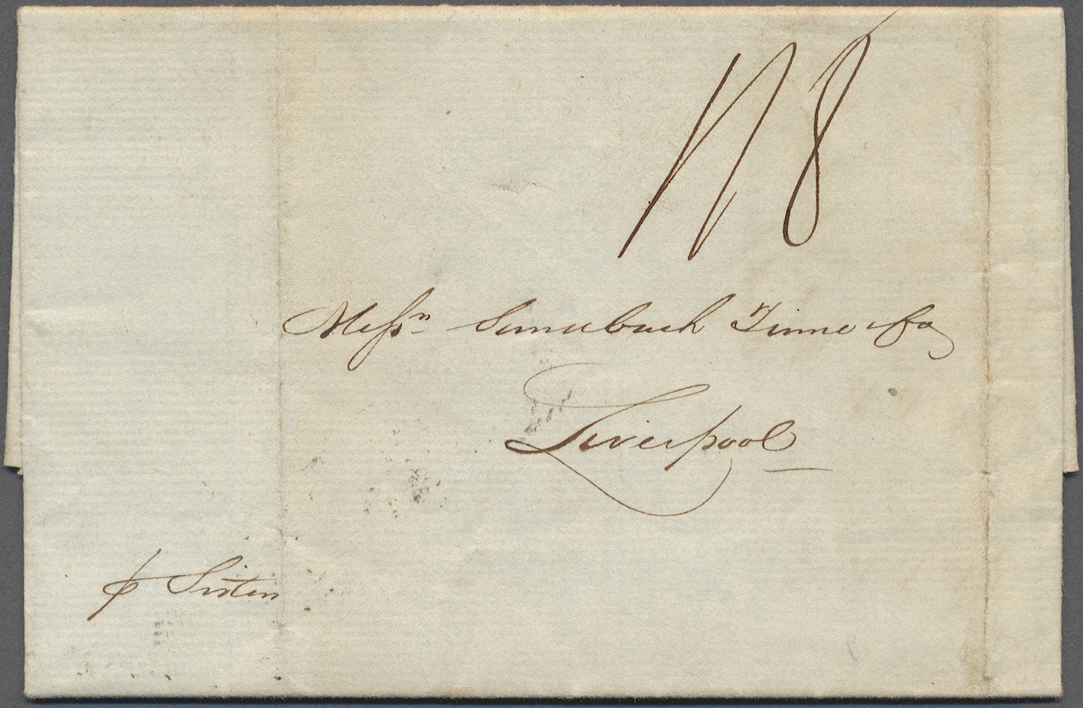 Br Britisch-Guyana: 1839. Stampless Envelope Written From Demerara Dated '3rd June 1839' Addressed To Liverpool, Endorse - British Guiana (...-1966)