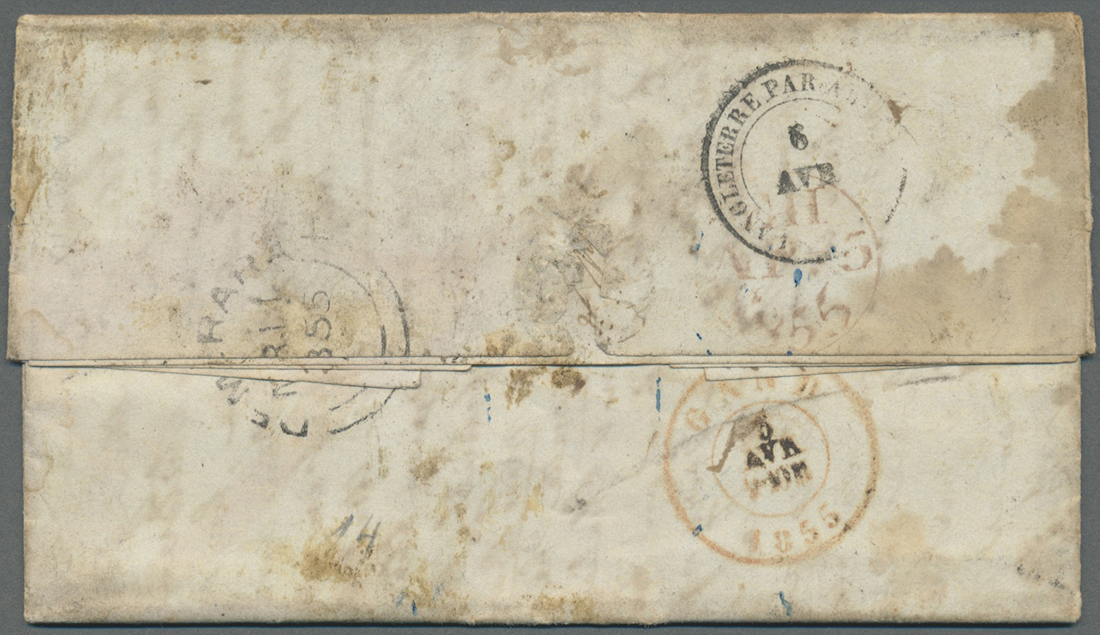 Br Britisch-Guyana: 1855. Stampless Envelope (disinfected In Vinegar) Written From Demerara Dated '24th Feb 1855' Addres - British Guiana (...-1966)