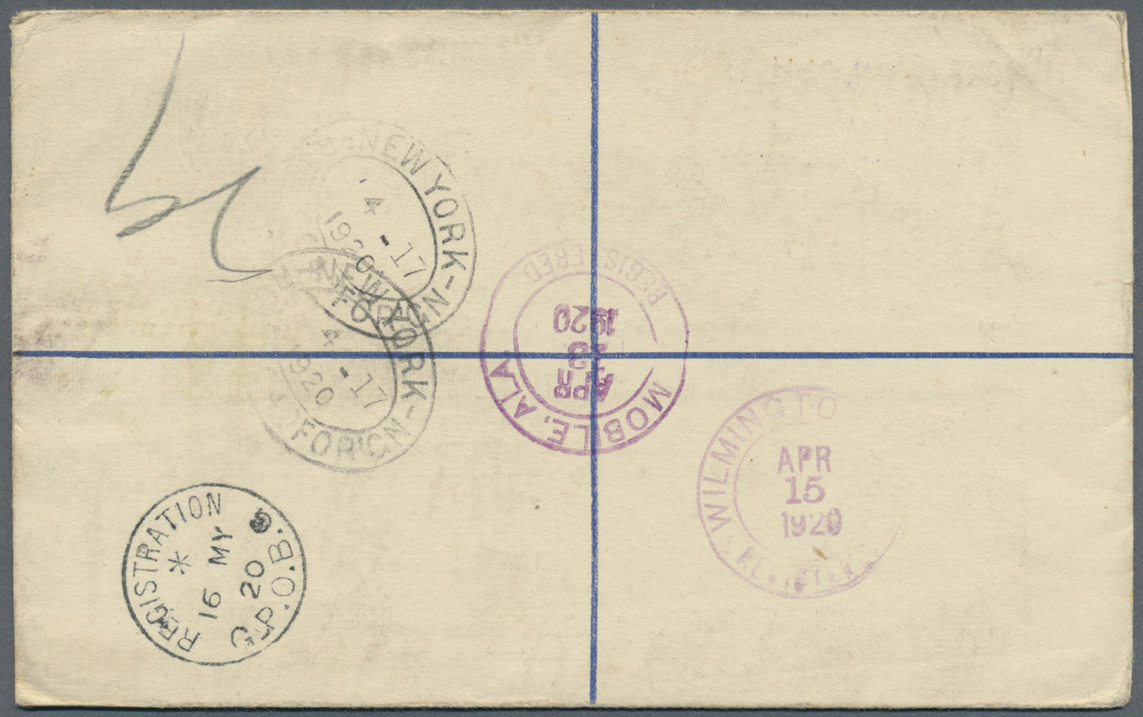 GA Britisch-Honduras: 1920. Registered Letter King GV Postal Stationery Envelope 2c Postage Plus 3 Cents Registration Br - British Honduras (...-1970)