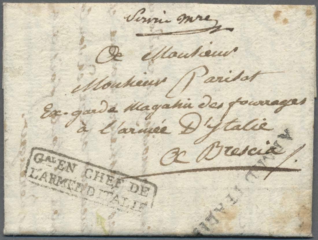 Br Italien - Französische Armeepost: 1806, "ARM. D'ITALIE", Straight Line In Black On Folded Letter With Boxed Fr - 1. ...-1850 Prephilately