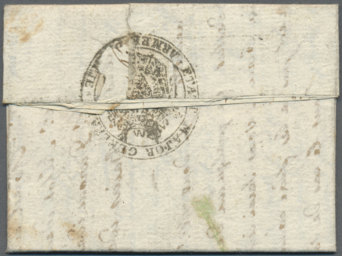 Br Italien - Französische Armeepost: 1806, "ARM. D'ITALIE", Straight Line In Black On Folded Letter With Boxed Fr - ...-1850 Préphilatélie