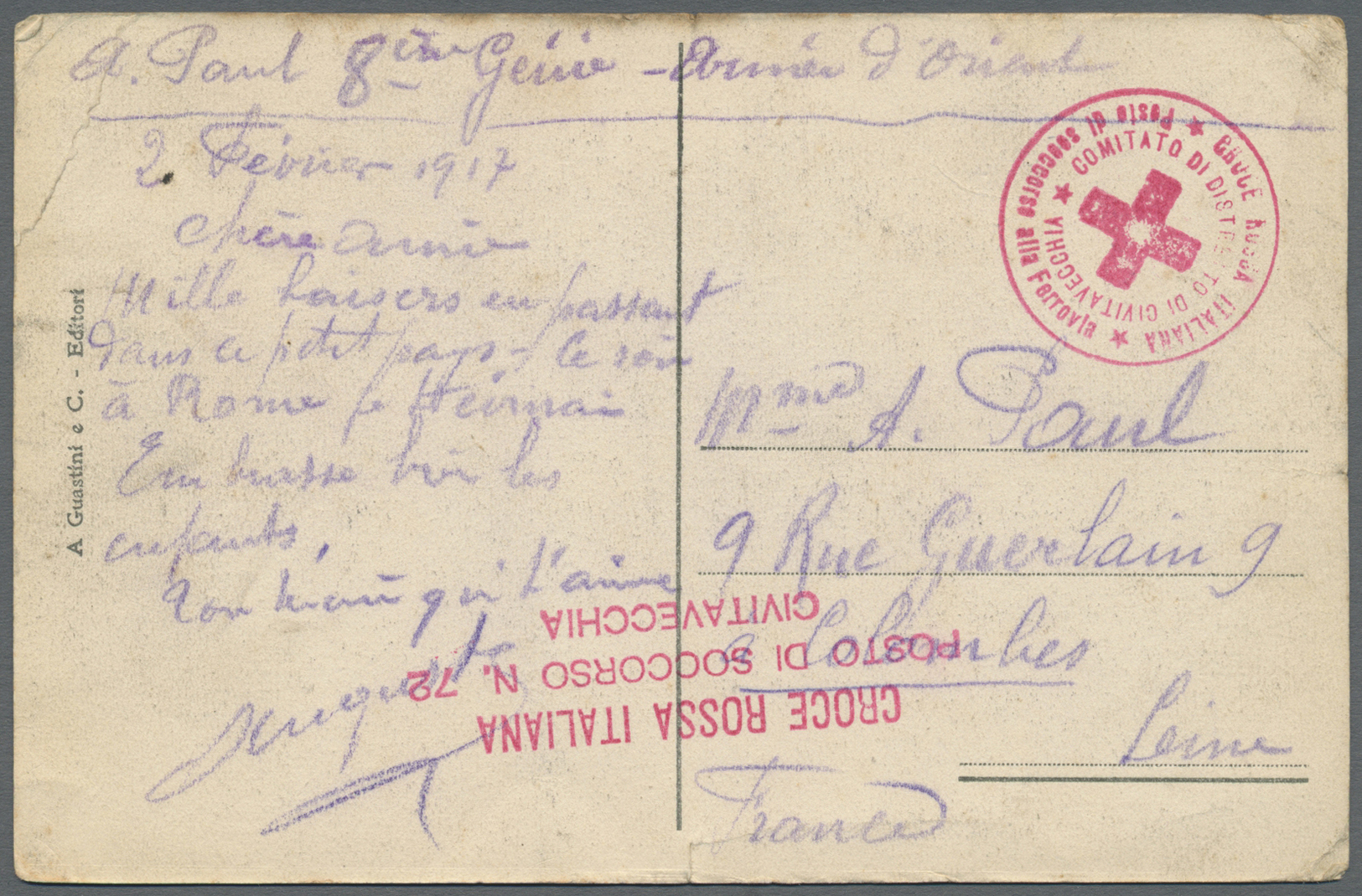 Br Italien - Besonderheiten: 1917. Picture Post Card Of 'The Viale Pisani, Grasseto' Addressed To France Endorsed - Unclassified
