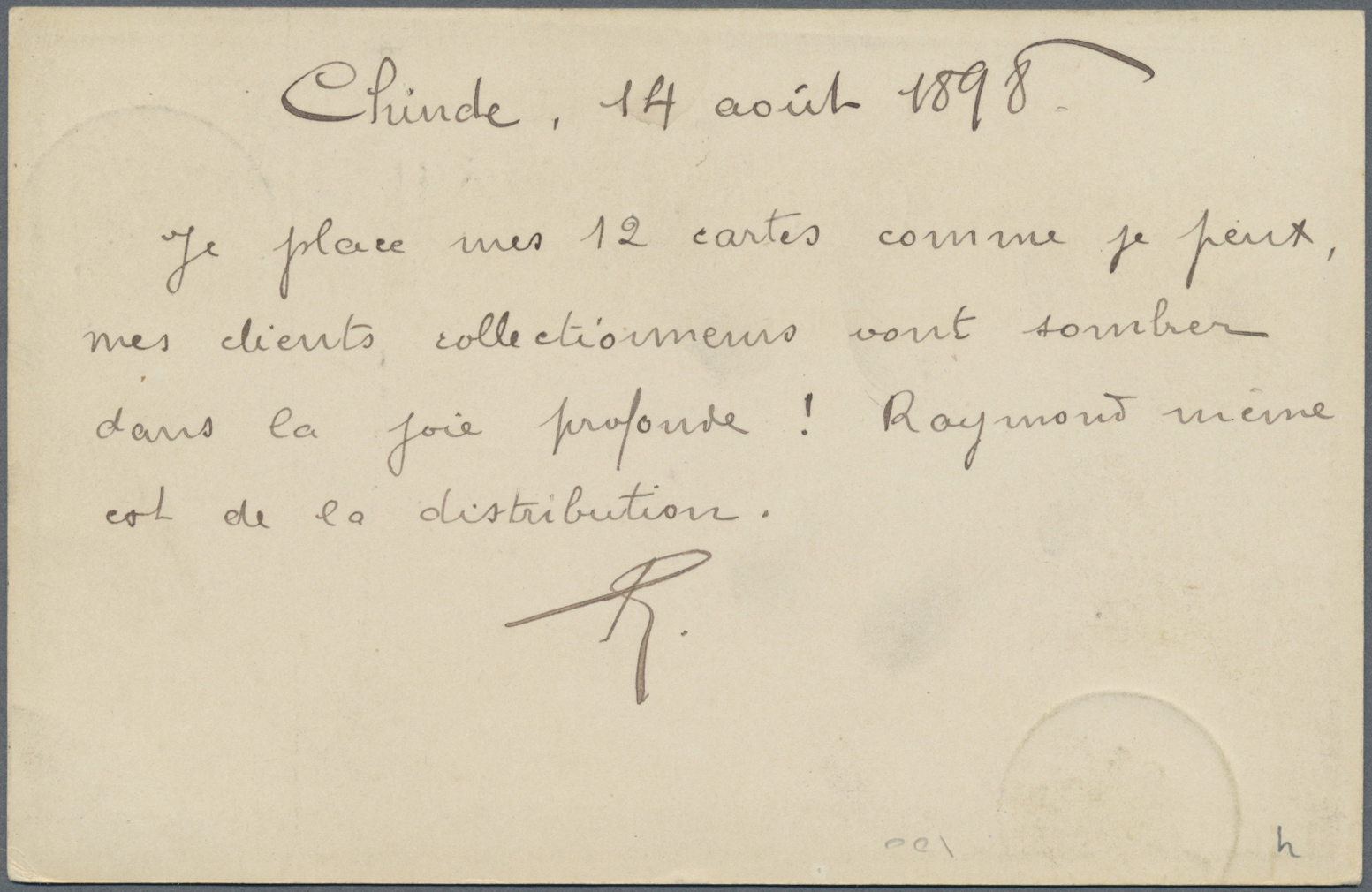 GA Britisch-Zentralafrika: 1898. Postal Stationery Card 2d Black (external) Addressed To Paris Cancelled By Chinde Date  - Other & Unclassified