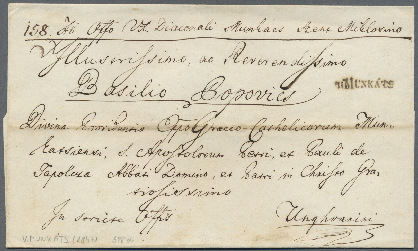 Br Karpaten-Ukraine - Vorphilatelie: 1842/1847, "V.MUNKATS" And "BEREGSZÁZ" On Two Complete Folded Letters, On Re - Ukraine