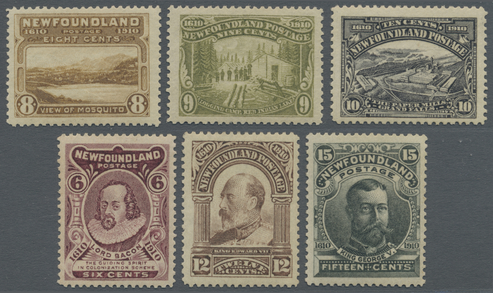 * Neufundland: 1911, Tercentenary Of Colonization Recess Printed Complete Set, Mint Hinged, SG. £ 300 - 1857-1861