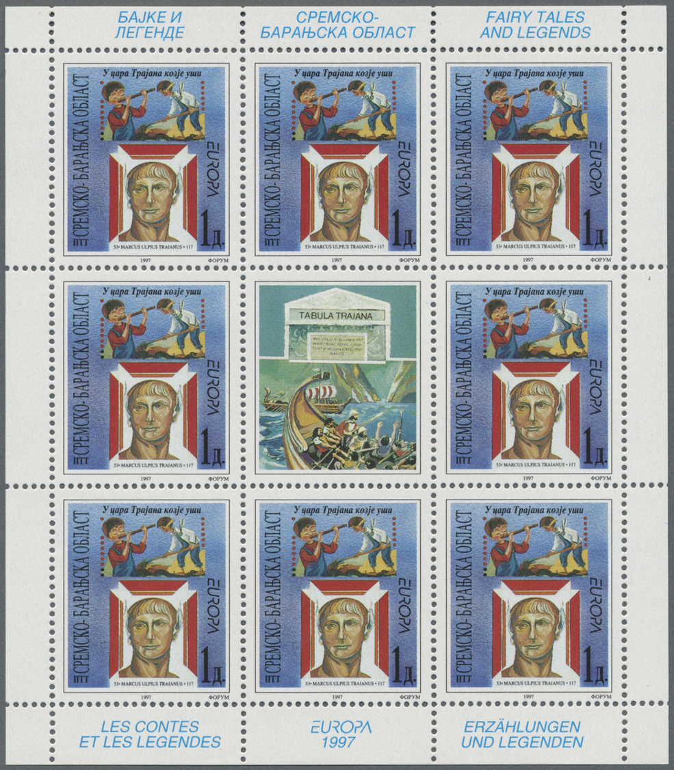 ** Kroatien - Serbische Krajina: 1997, Europa, Both Issues In 10 Little Sheets Of 8 Stamps Each, Mint Never Hinge - Croatie
