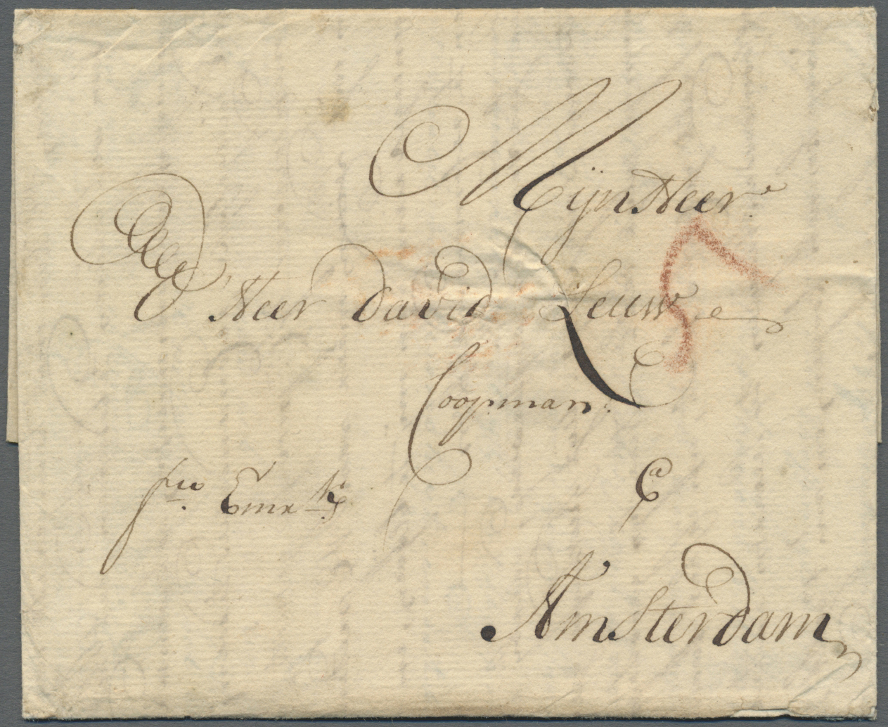 Br Lettland - Vorphilatelie: 1720, Folded Letter From RIGA To Amsterdam With Handwritten "Frco. Emm." (franco Emm - Latvia