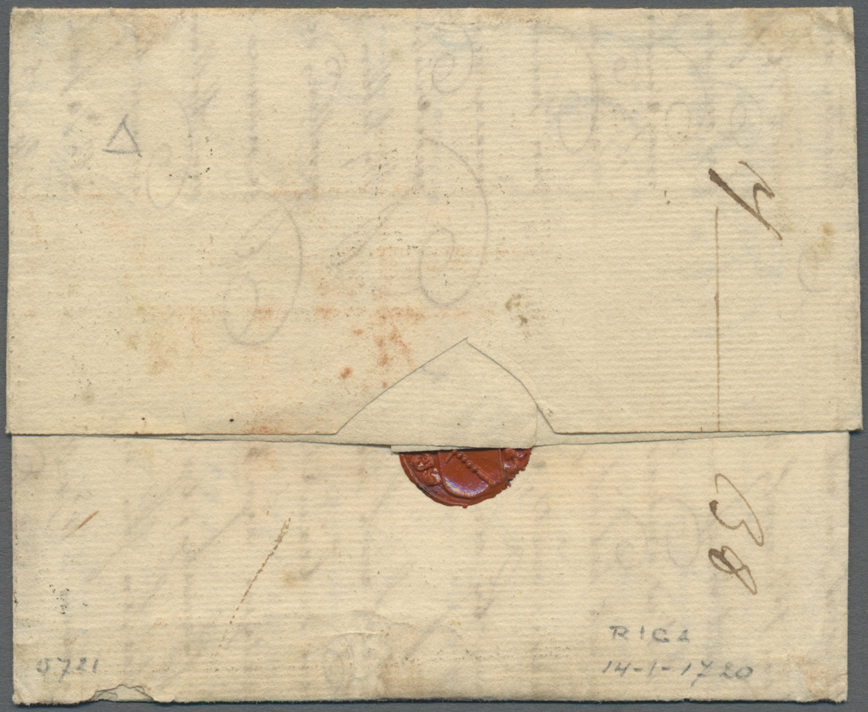Br Lettland - Vorphilatelie: 1720, Folded Letter From RIGA To Amsterdam With Handwritten "Frco. Emm." (franco Emm - Latvia