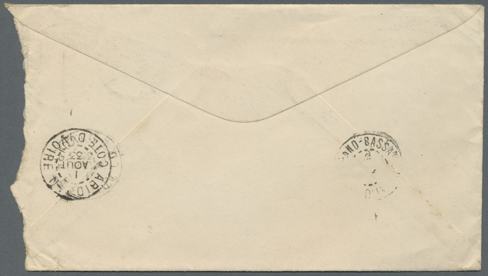 Br Canada: 1933. Envelope (roughly Opened At Right) Addressed To Grand Bassam, Cote D’lvoire, French West Africa Bearing - Other & Unclassified