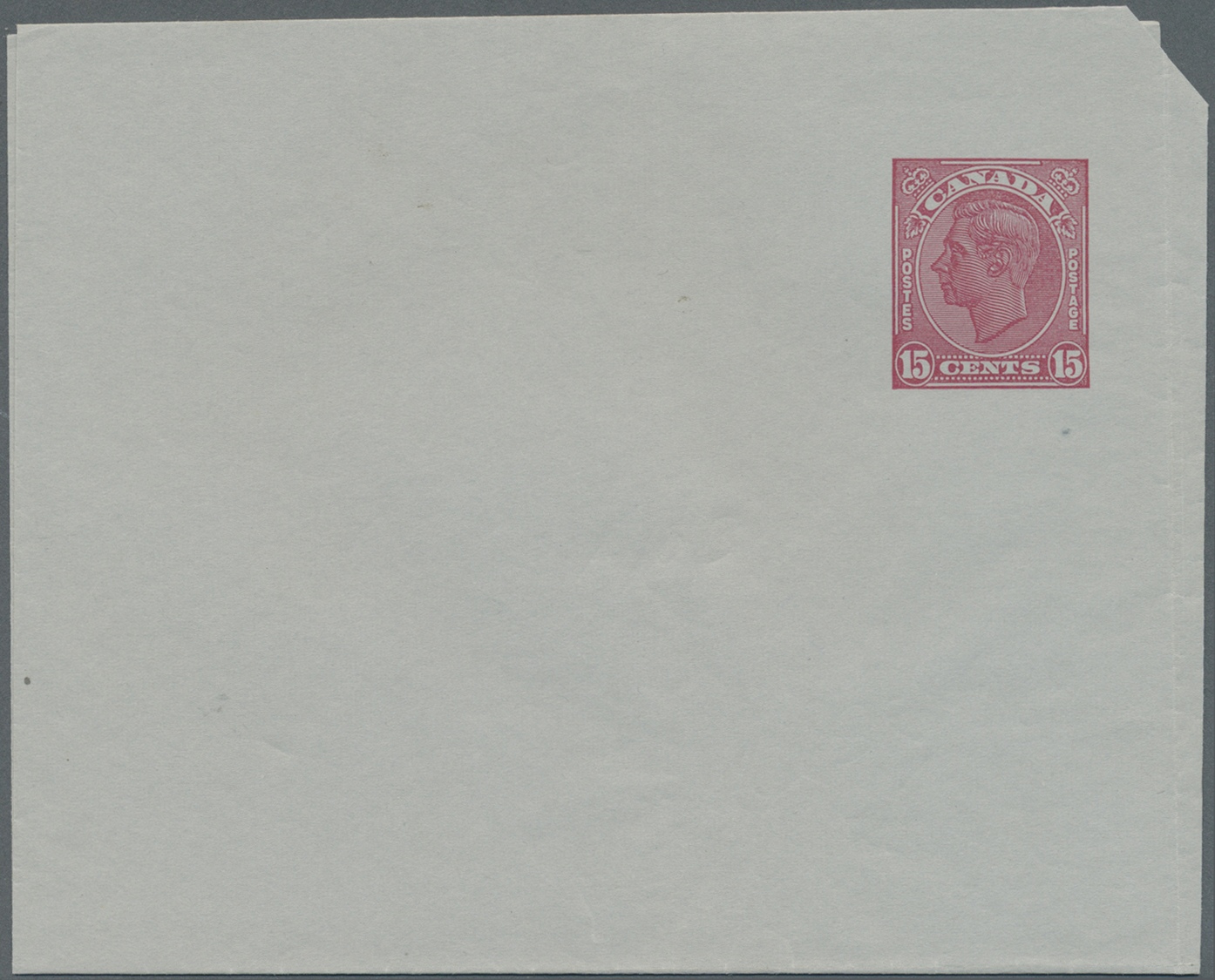 GA Canada - Ganzsachen: 1950 (ca.), Air Letter KGVI 15c. Red With MISSING BLUE PRINTING (inscription And Address Lines,  - 1860-1899 Reign Of Victoria