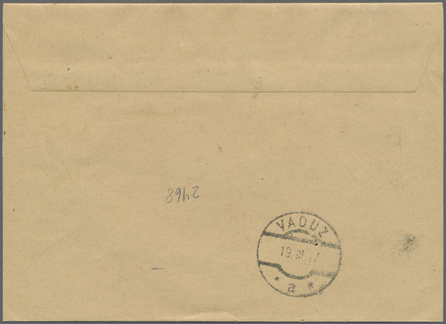 Br Liechtenstein: 1917, 5 U. 25 H. Fürst Gew. Papier Auf 3 H. GA-Streifband Von Österreich (LBK.-Nr.Stb5) Als Exp - Lettres & Documents