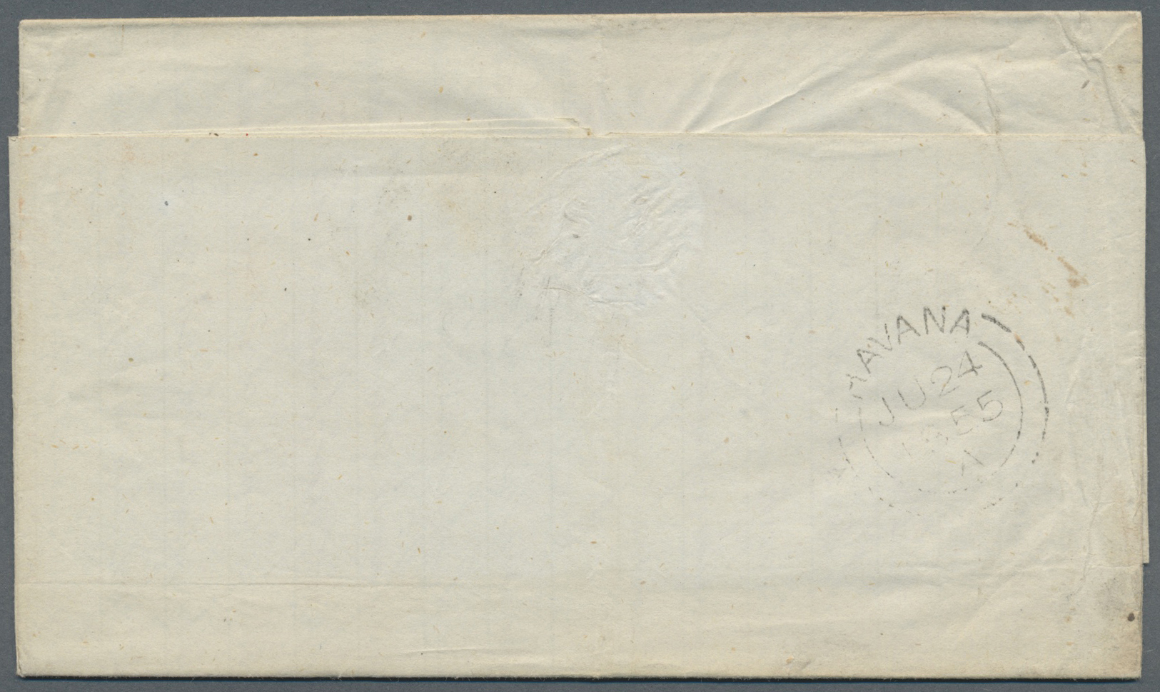 Br Cuba: 1855. Stampless Envelope Written From Havana Dated '24 June 1855' Addressed To Zacatecas, Mexico Cancelled By C - Other & Unclassified