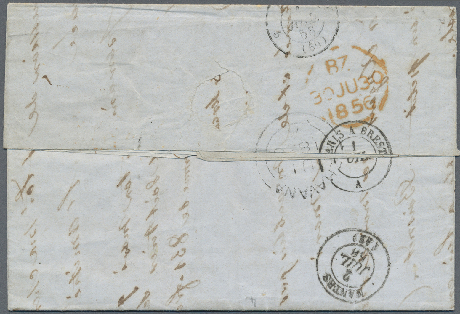 Br Cuba: 1856. Envelope Written From Limonar ‘1st Jun 1856’ Addressed To France, Routed Via The British Post Office Hava - Other & Unclassified