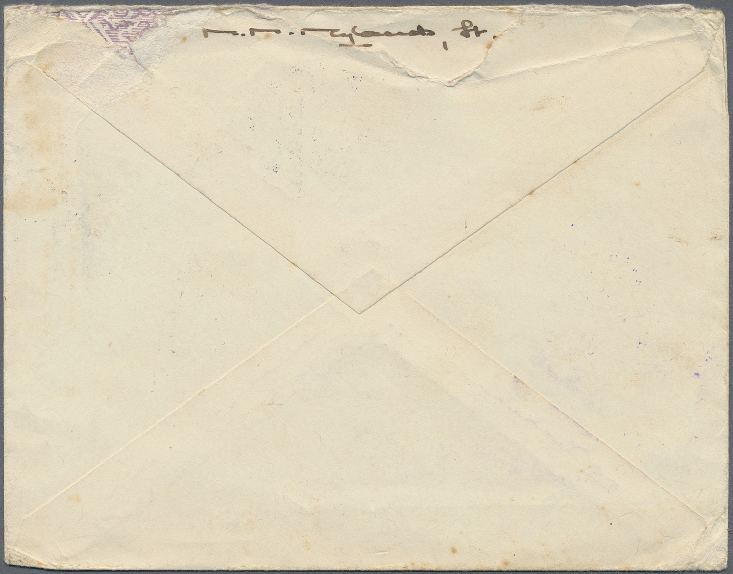 Br Curacao: 1941. Roughly Opend Air Mail Envelope Addressed To England Bearing Yvert 121, 5c Orange (strip Of Three) Tie - Curacao, Netherlands Antilles, Aruba