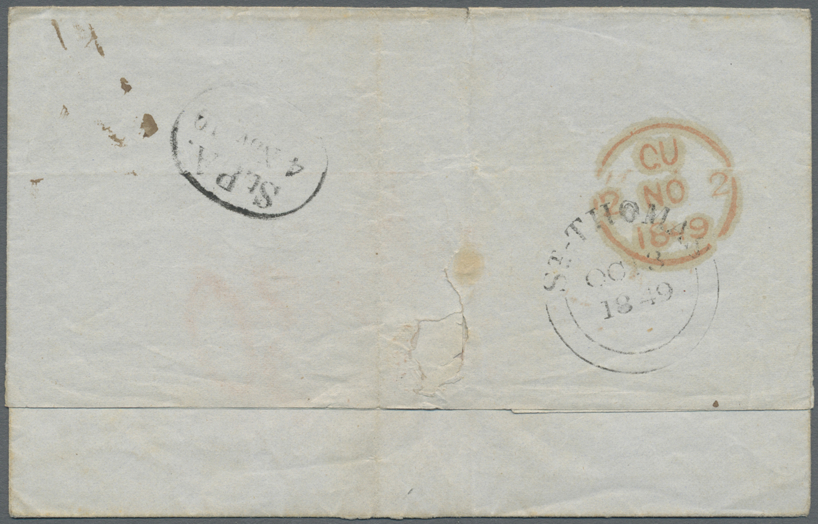 Br Dänisch-Westindien - Vorphilatelie: 1849 Folded Cover From St. Thomas To Hamburg, Germany Via England 'pr. Steamer',  - Denmark (West Indies)
