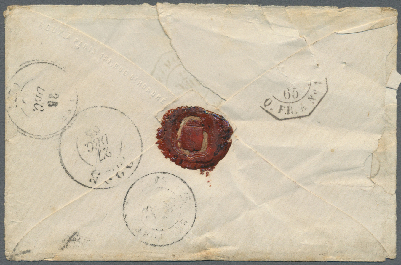 Br Dänisch-Westindien: 1865. Stampless Envelope Addressed To France Cancelled By Octagonal French Paquebot 'St Thomas Pa - Danemark (Antilles)
