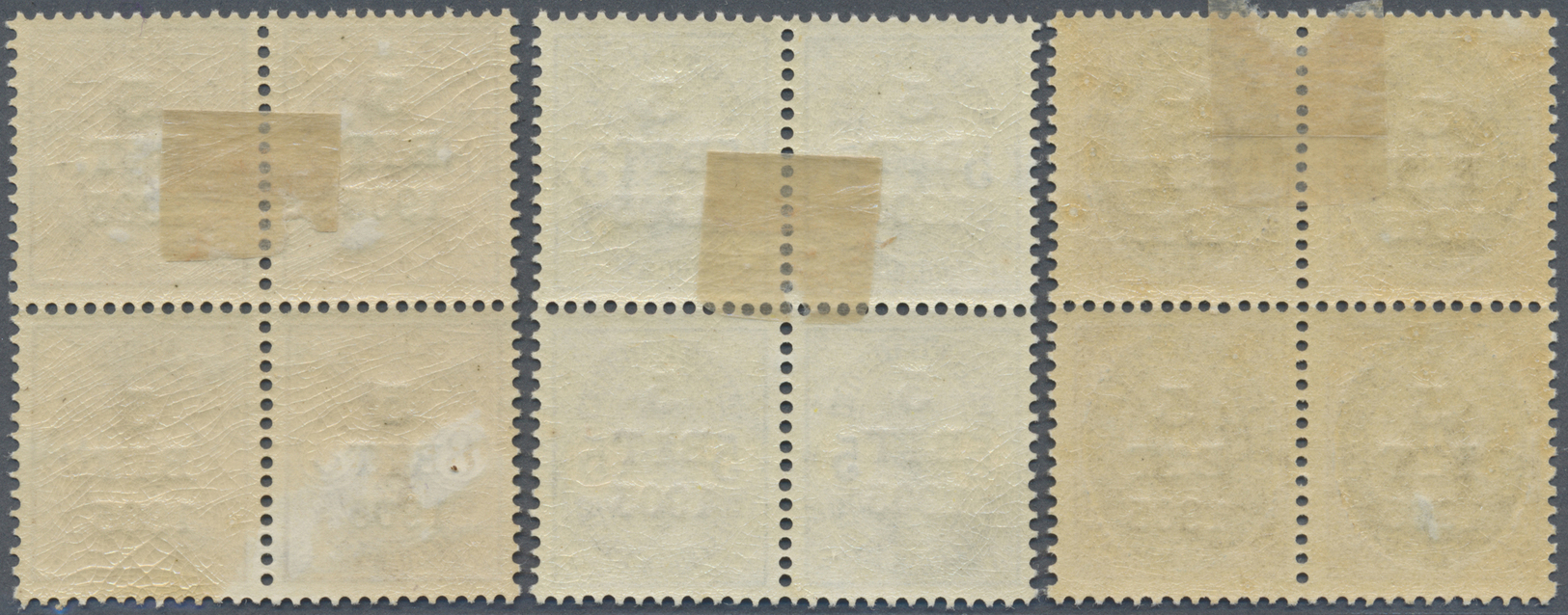 **/* Dänisch-Westindien: 1905, Ovp Stamps In Blocks Of Four, Upper Stamps Lightly Hinged, The Other Two Mint Never Hinge - Denmark (West Indies)