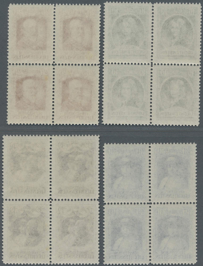 **/ Liechtenstein: 1929, Regierungsantritt Von Fürst Franz I., Taufrischer Postfrischer Viererblock-Satz (S.B.K. S - Lettres & Documents