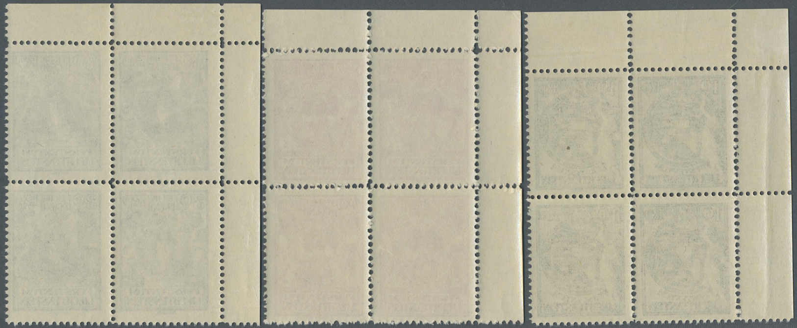 **/ Liechtenstein: 1932, Jugendfürsorge, Kompletter Satz Von 3 Werte In Postfrischen, Teils Angefalteten Viererblo - Lettres & Documents