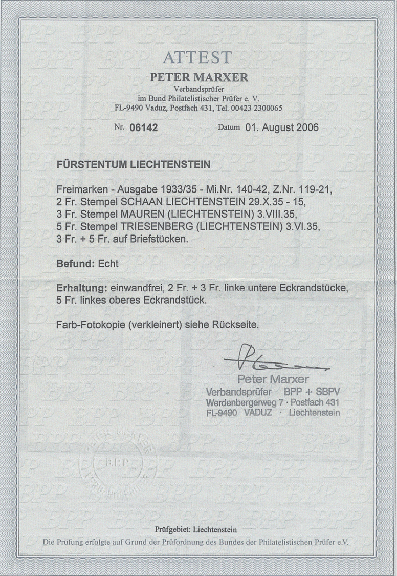 O Liechtenstein: 1935, Freimarke Fürstin Elsa 2 Fr., Außergewöhnliche Luxusbogenecke Links Unten, Mit Klarem Ste - Lettres & Documents