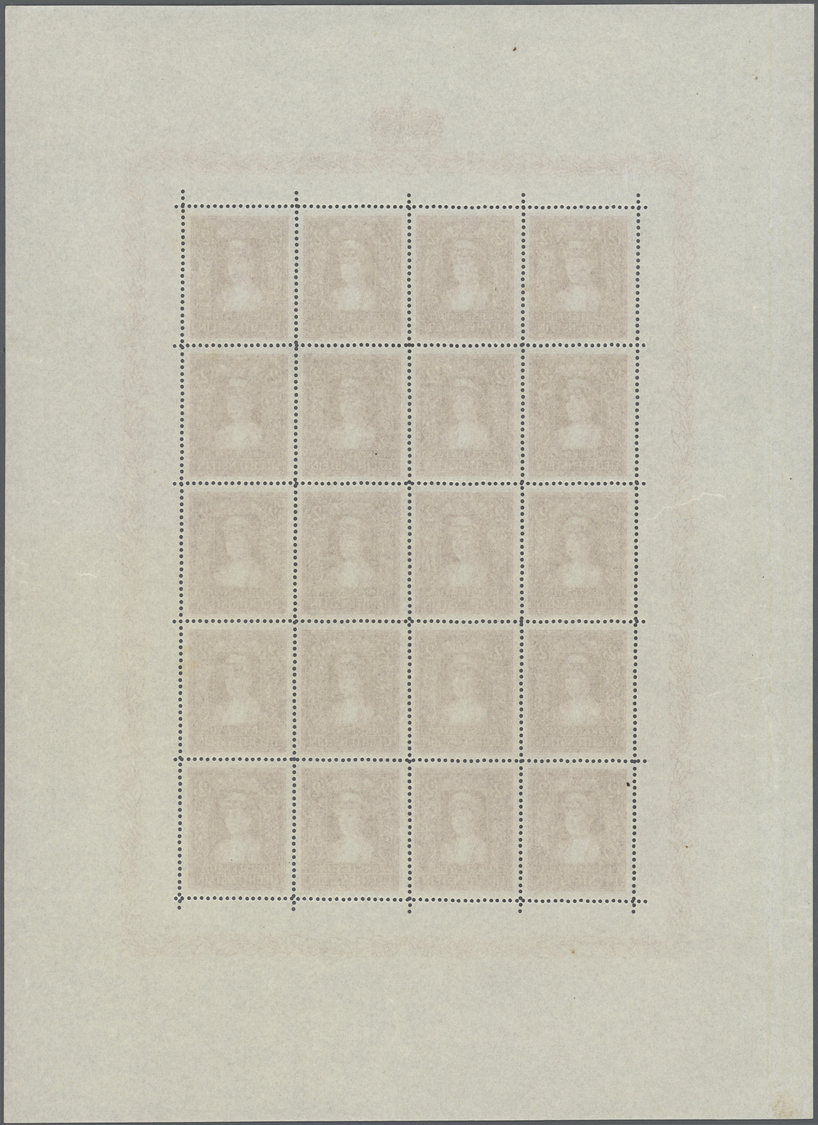 ** Liechtenstein: 1933/35: Fürstenpaar Mit Landeswappen, 2 Fr. Bis 5 Fr., Postfrischer Bogen-Satz, 3 Fr Und 5 Fr - Lettres & Documents